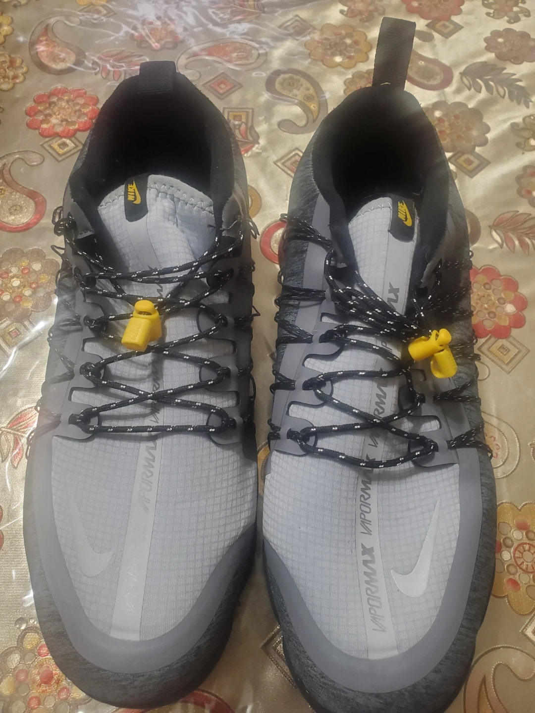 Nike Vapormax Grey and Yellow Running Shoes