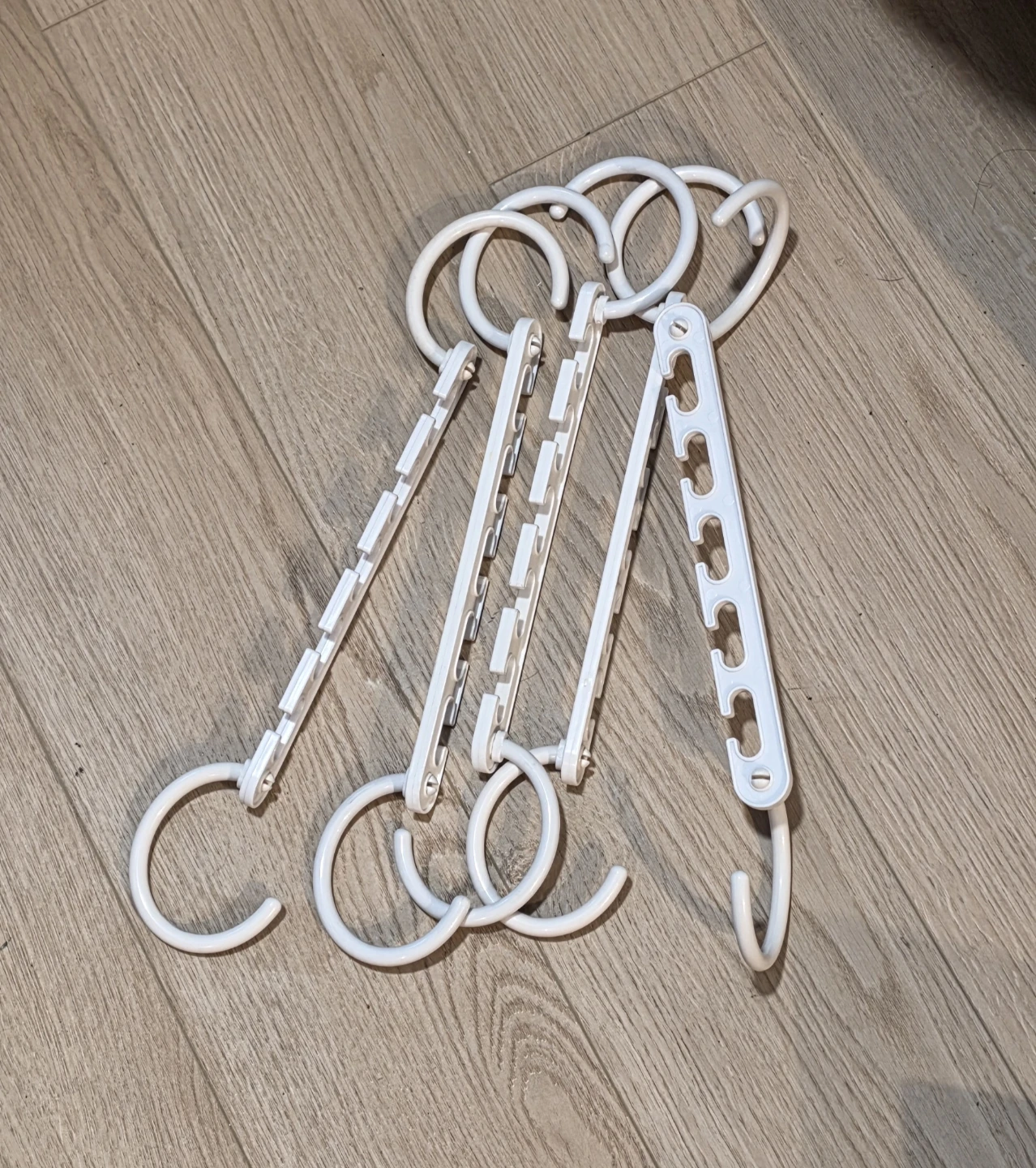 Set of 5 White Space-Saving Hangers
