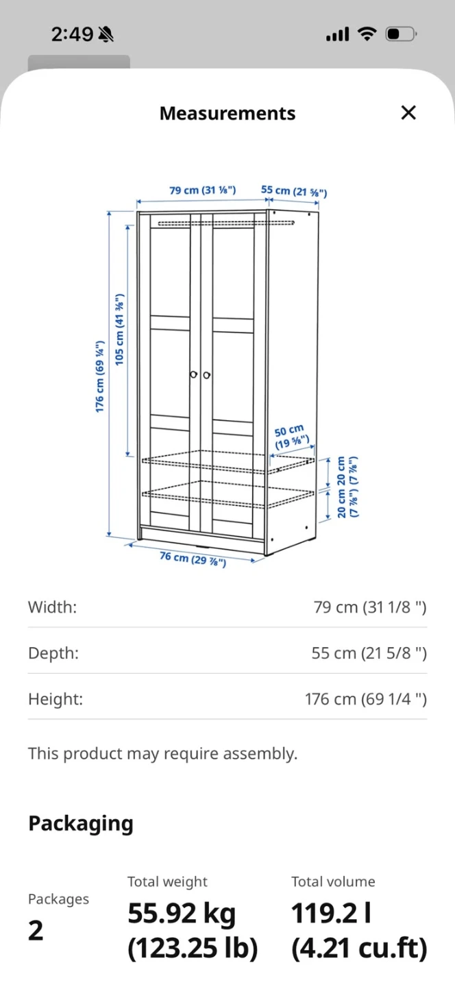 IKEA Vuku Wardrobe Black - photo 3