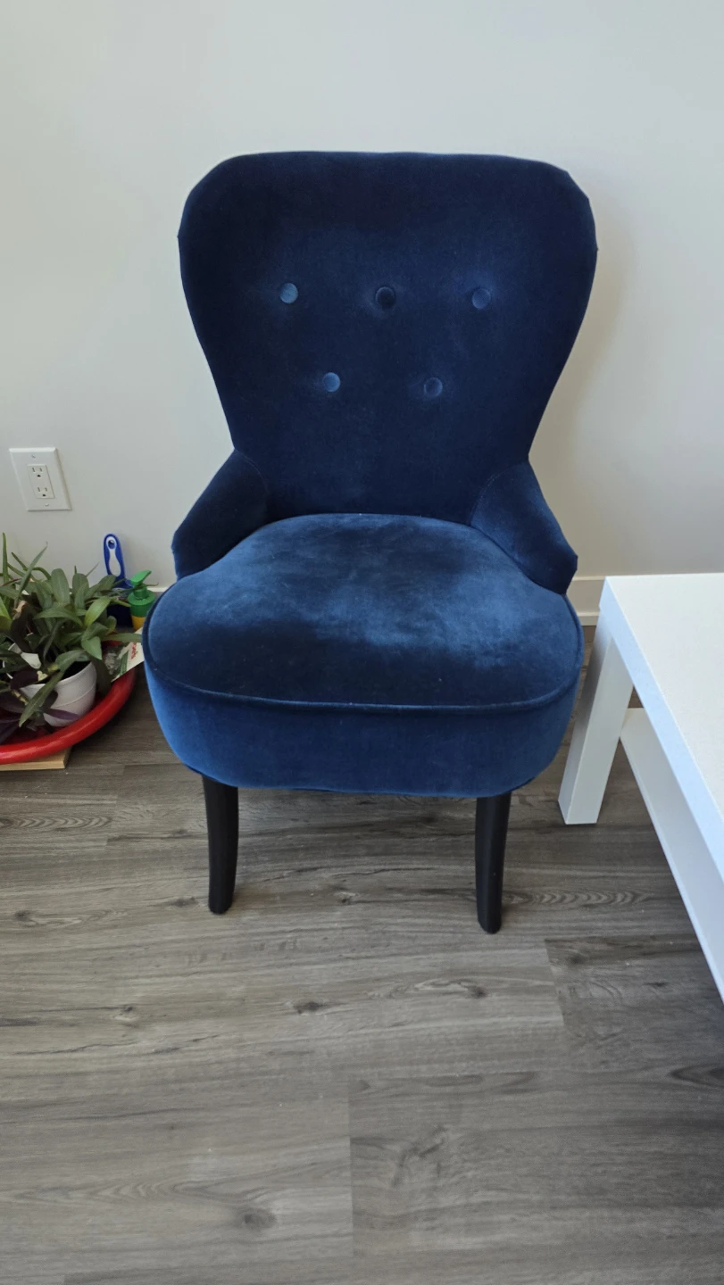 IKEA REMSTA Accent Chair (Blue Velvet) - Great Condition!