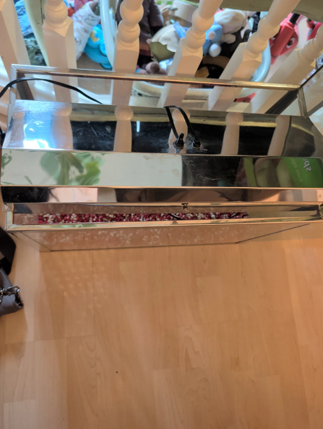 Glass Fish Tank with Chrome Frame and Light - photo 2