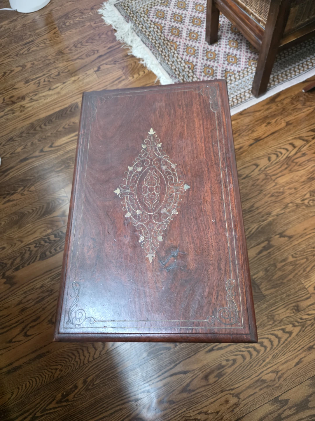 Vintage Dark Wood Side Table