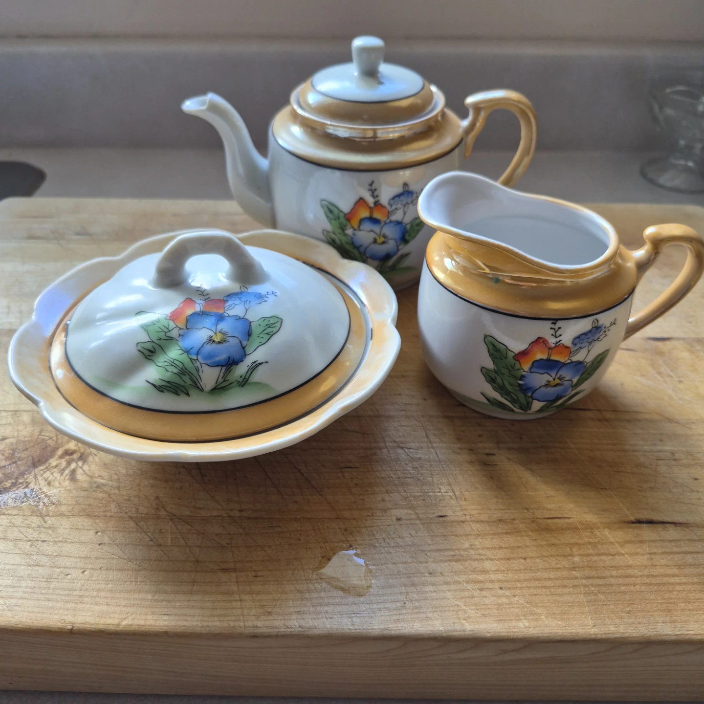 Japanese Vintage Teapot, sugar and creamer set