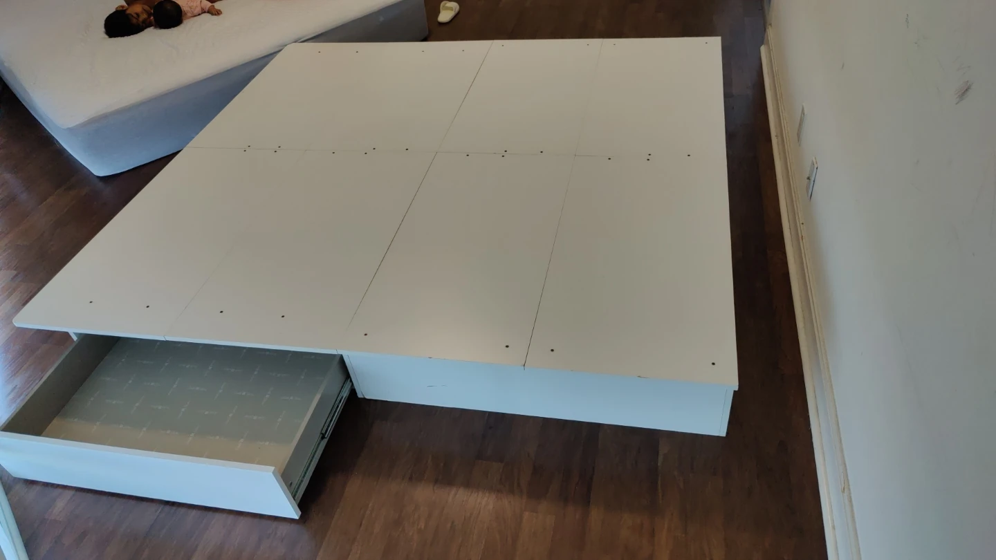 White King Size Bed Frame with Storage Drawers - photo 5