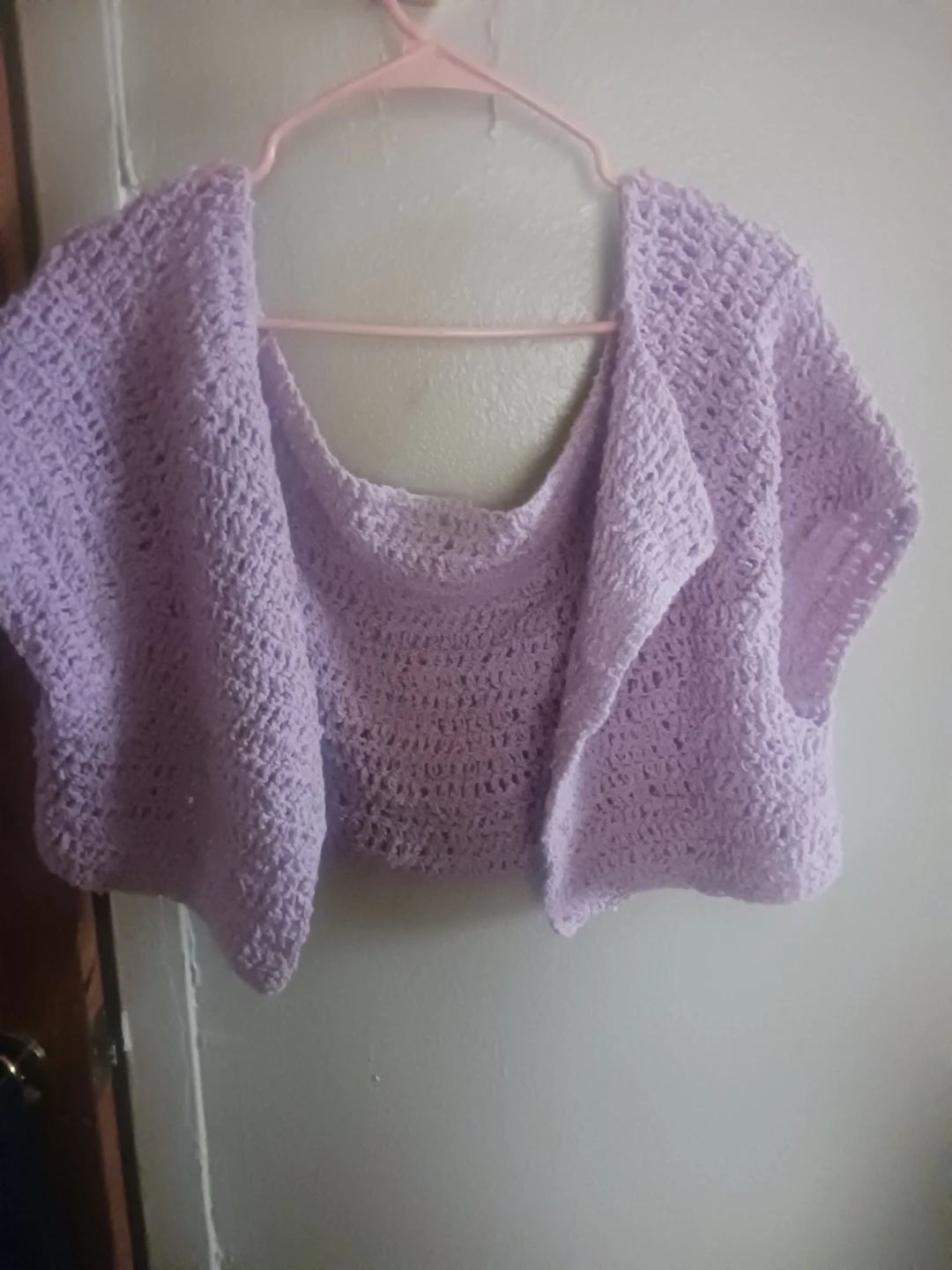 🏈 Lavender Crocheted Shrug - photo 2
