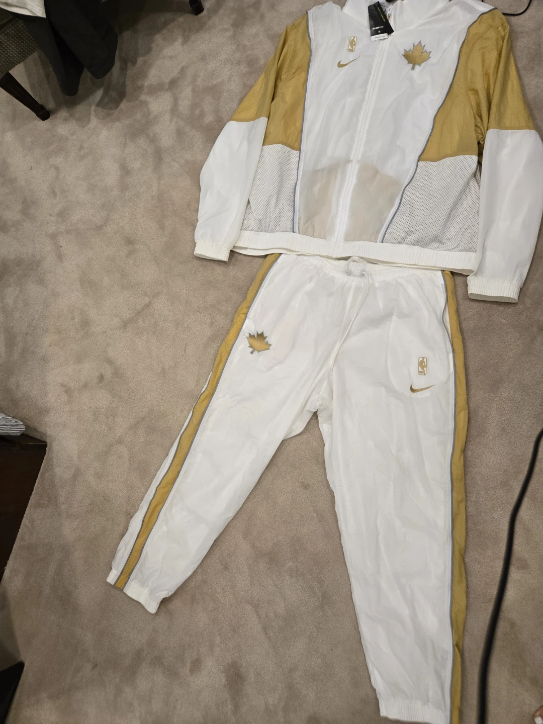 Nike NBA Tracksuit Jacket & Pants - White/Gold - XXXL - photo 2
