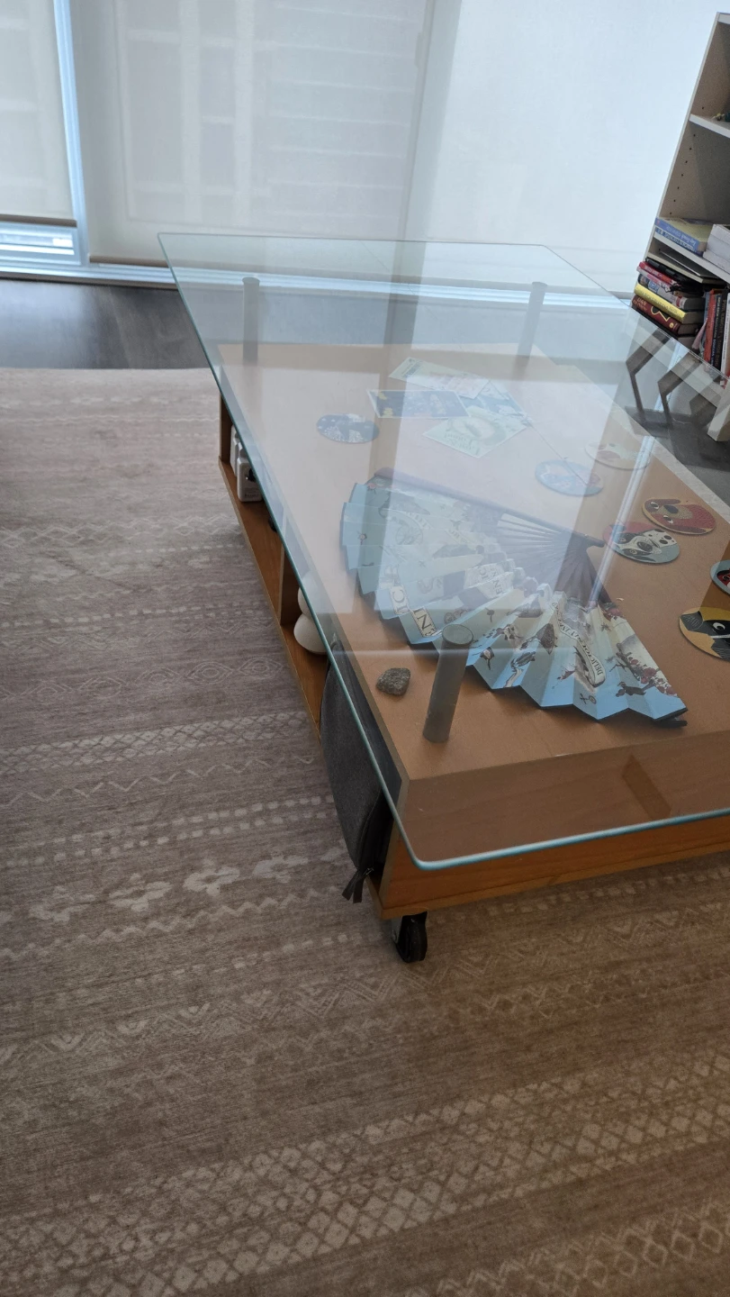 Coffee Table with Glass Top and Storage - photo 5