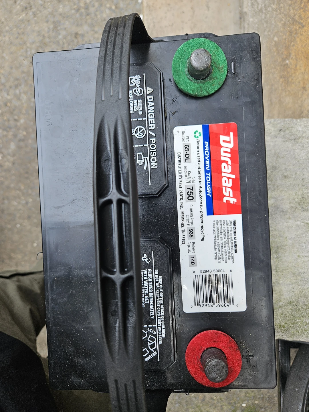 Duralast 65-DL Automotive Battery - photo 2