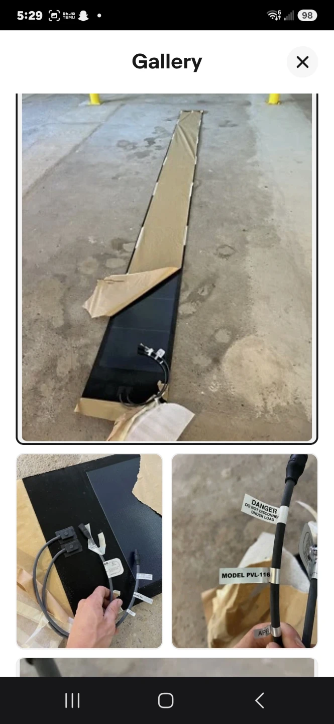 Uni-Solar PVL-116 Flexible Amorphous Solar Panel - 116 Watt