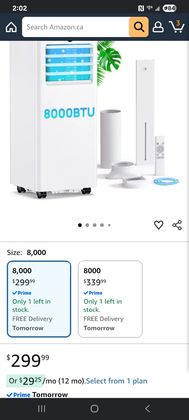 MONRIKON 8000BTU Portable Air Conditioner