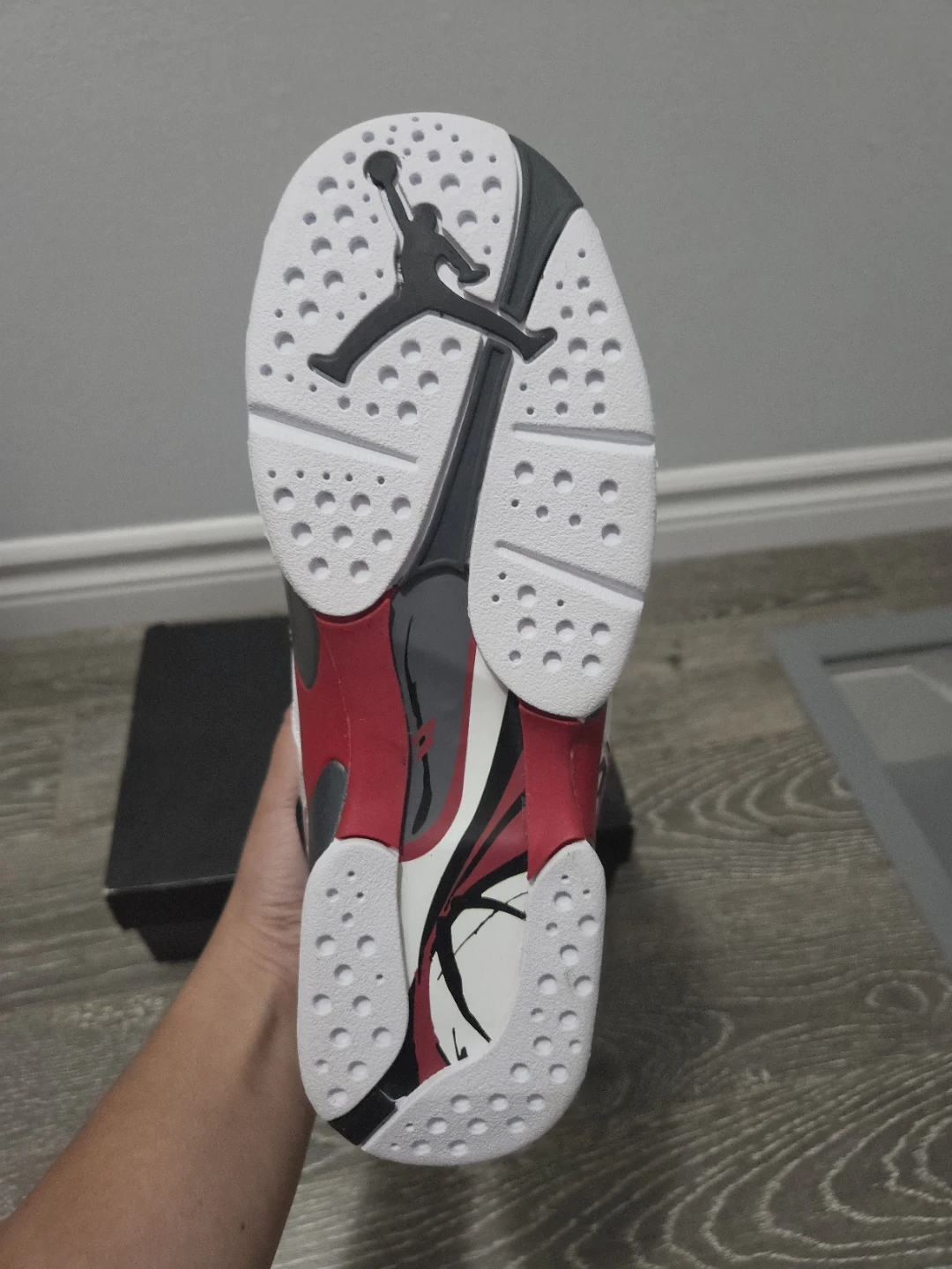 Air Jordan 8 Retro (GS) White Red Black - photo 2