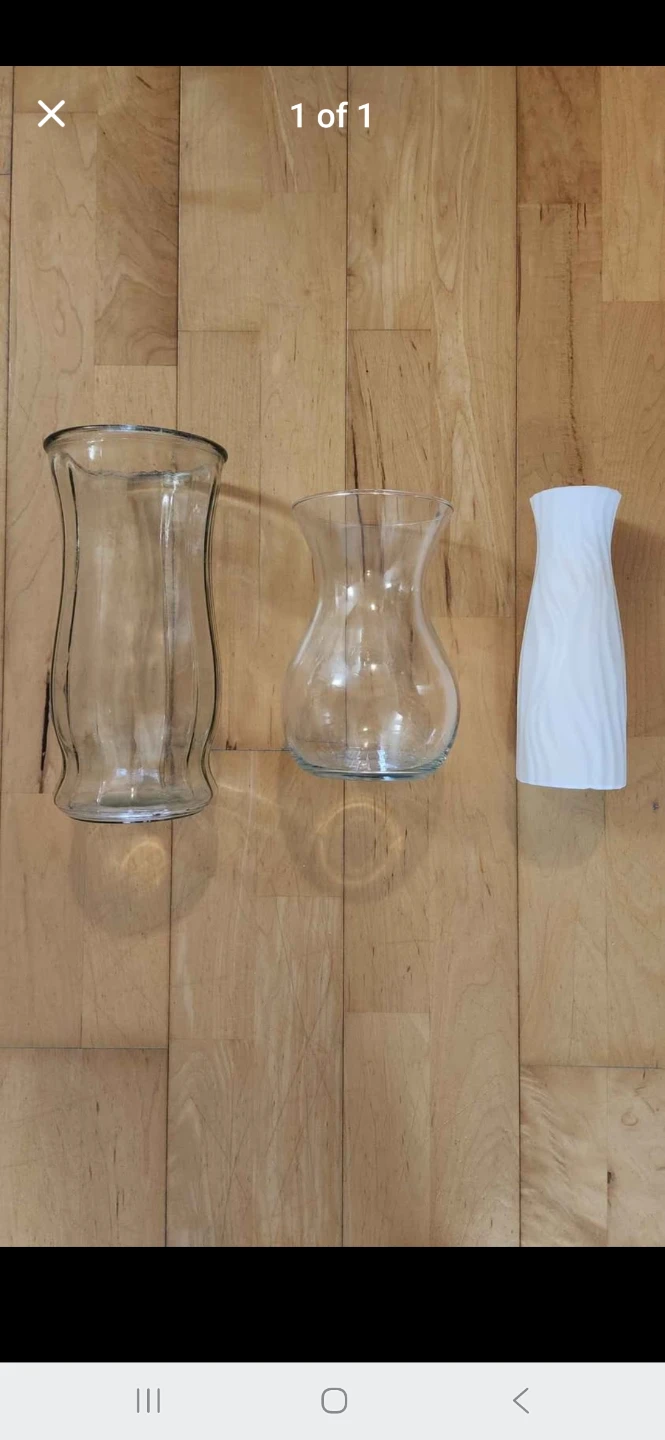 White/ Clear Glass Vases