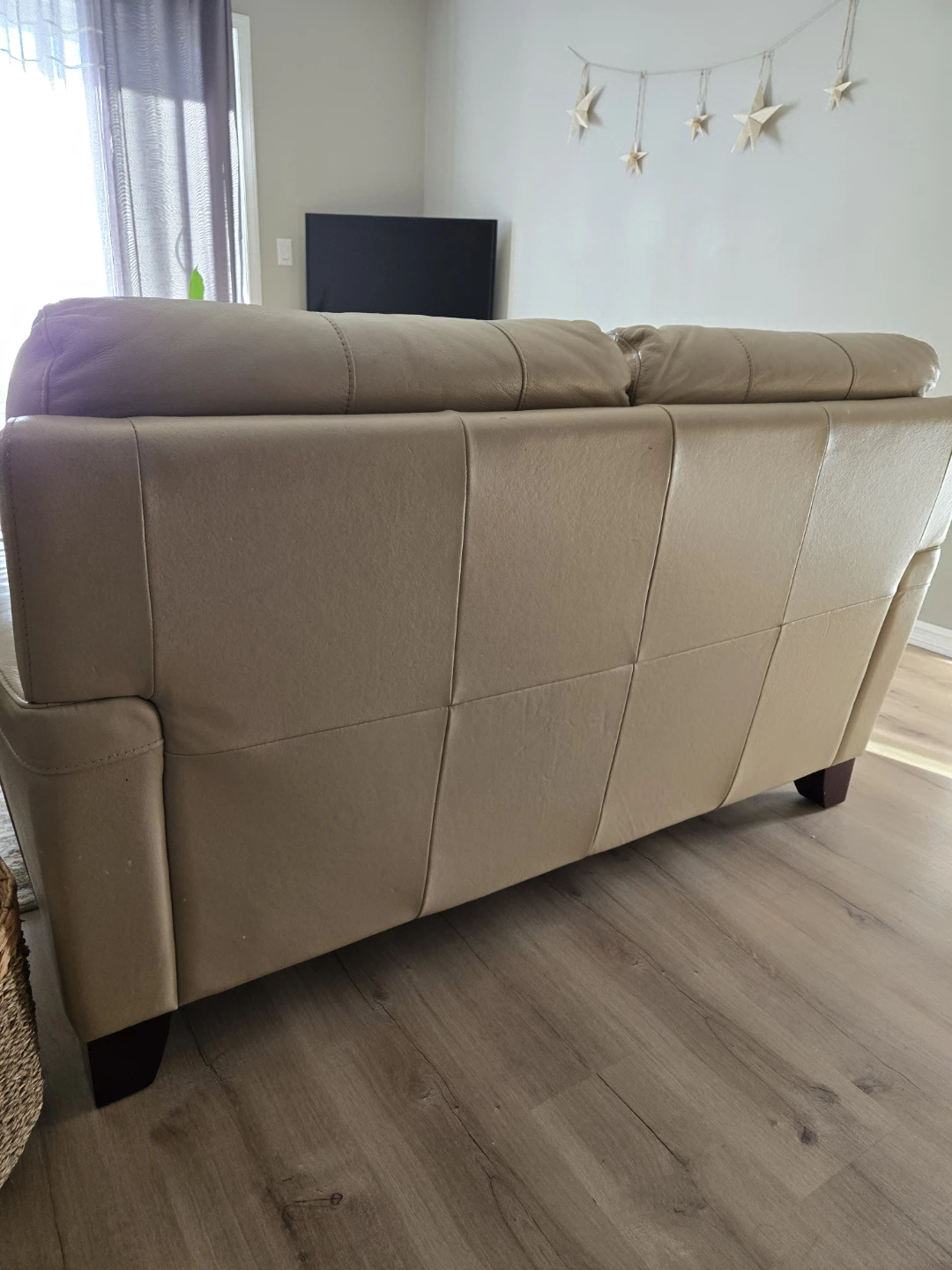 Beige Leather Sofa and Loveseat Set - photo 5