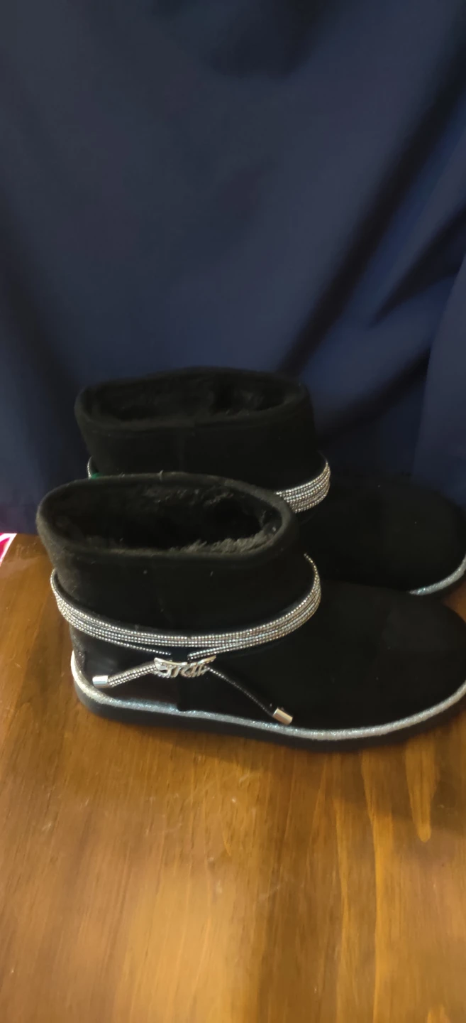 Juicy Couture Black Rhinestone Ankle Boots