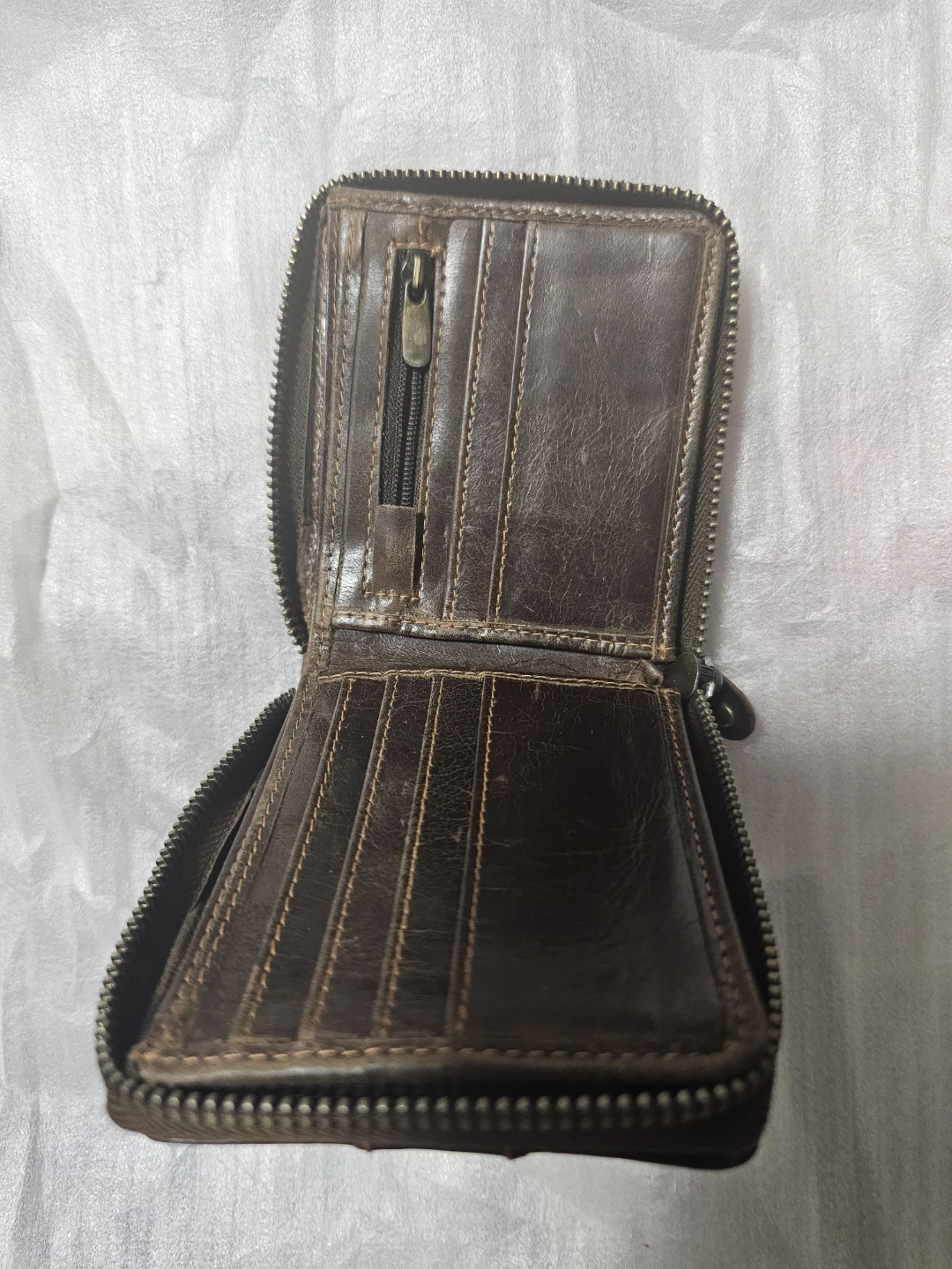 Brown Leather Zip Around Wallet - photo 2