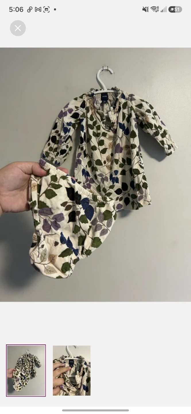 Baby Gap floral corduroy dress and bloomer set