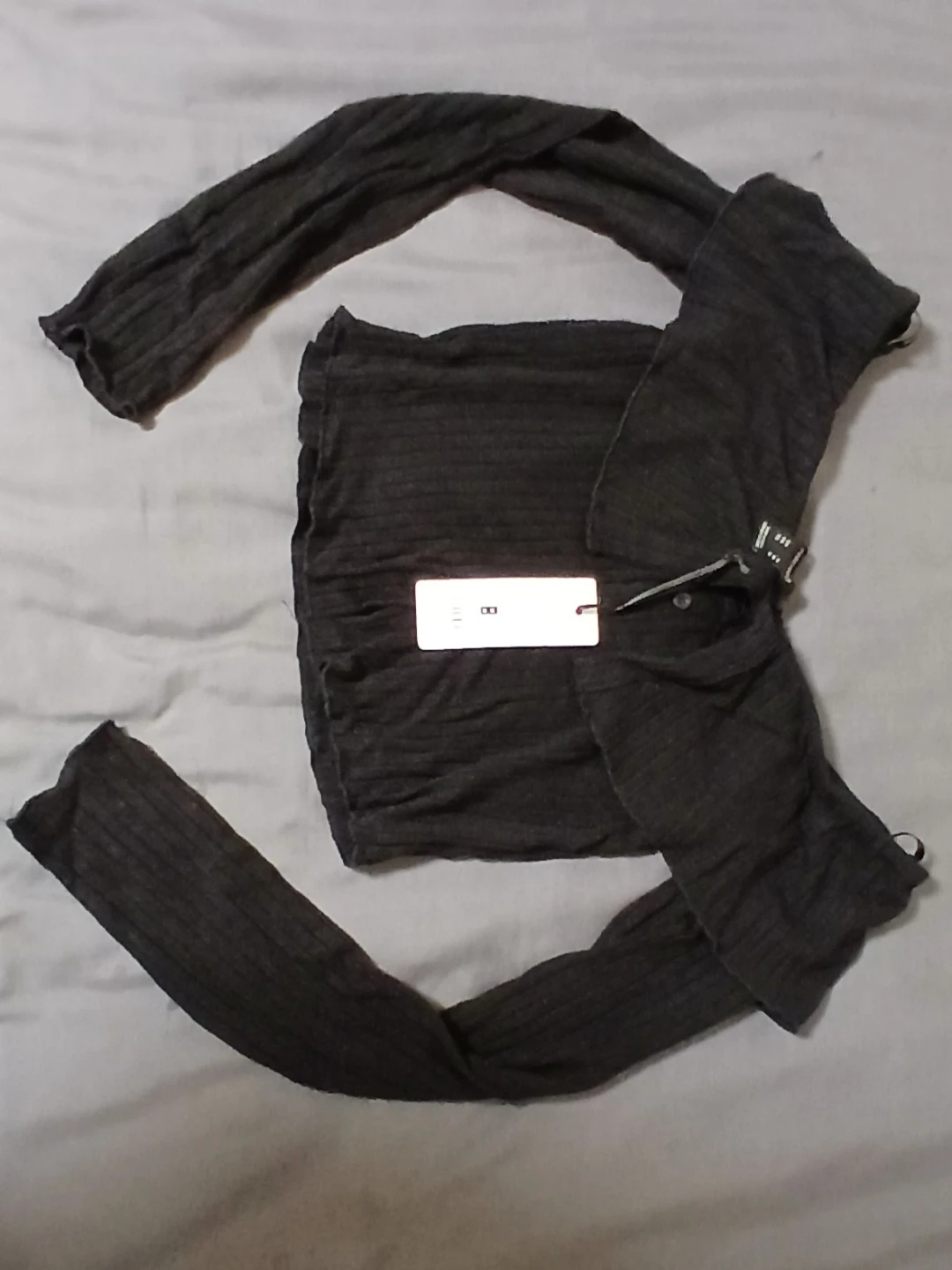 Forever 21 black long sleeve collared top - photo 2