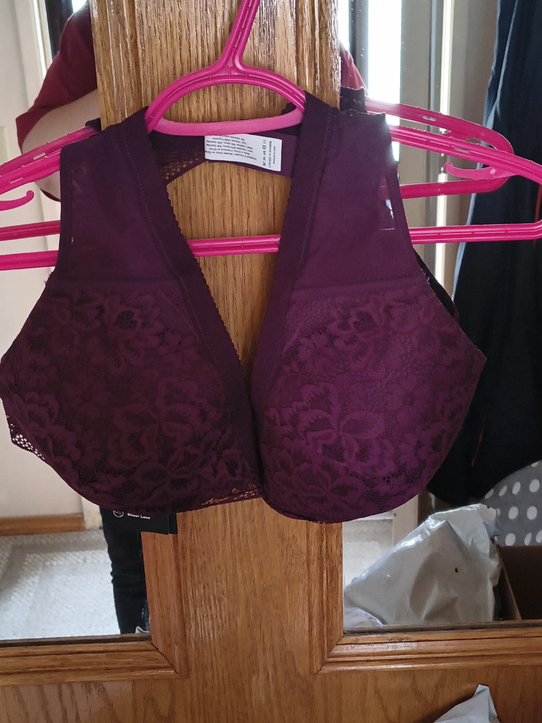 Knix Lace Deep V Bralette, Deep Purple, XXL
