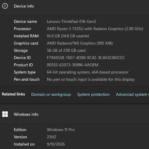 2025 Lenovo ThinkPad E16 G2  - Brand new pristine condition - photo 5