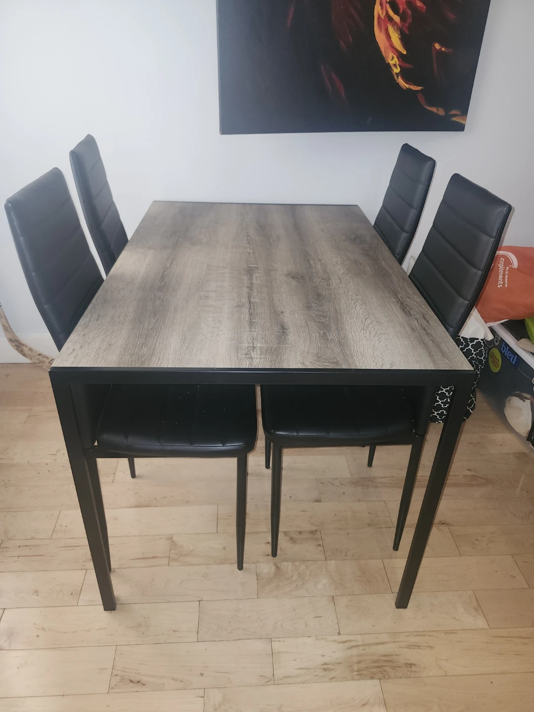 Dining Table with Wood Grain Top
