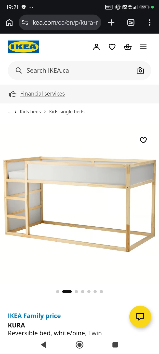 IKEA Kura Reversible Bed with tent