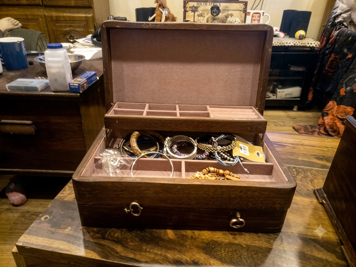Wooden Jewellery Box with Removable Tray