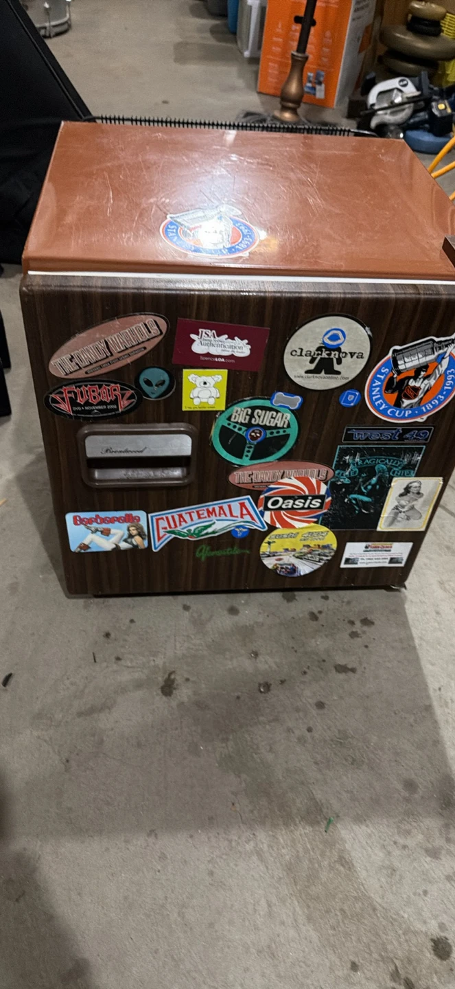 Brentwood Mini Fridge with Vintage Stickers - photo 2