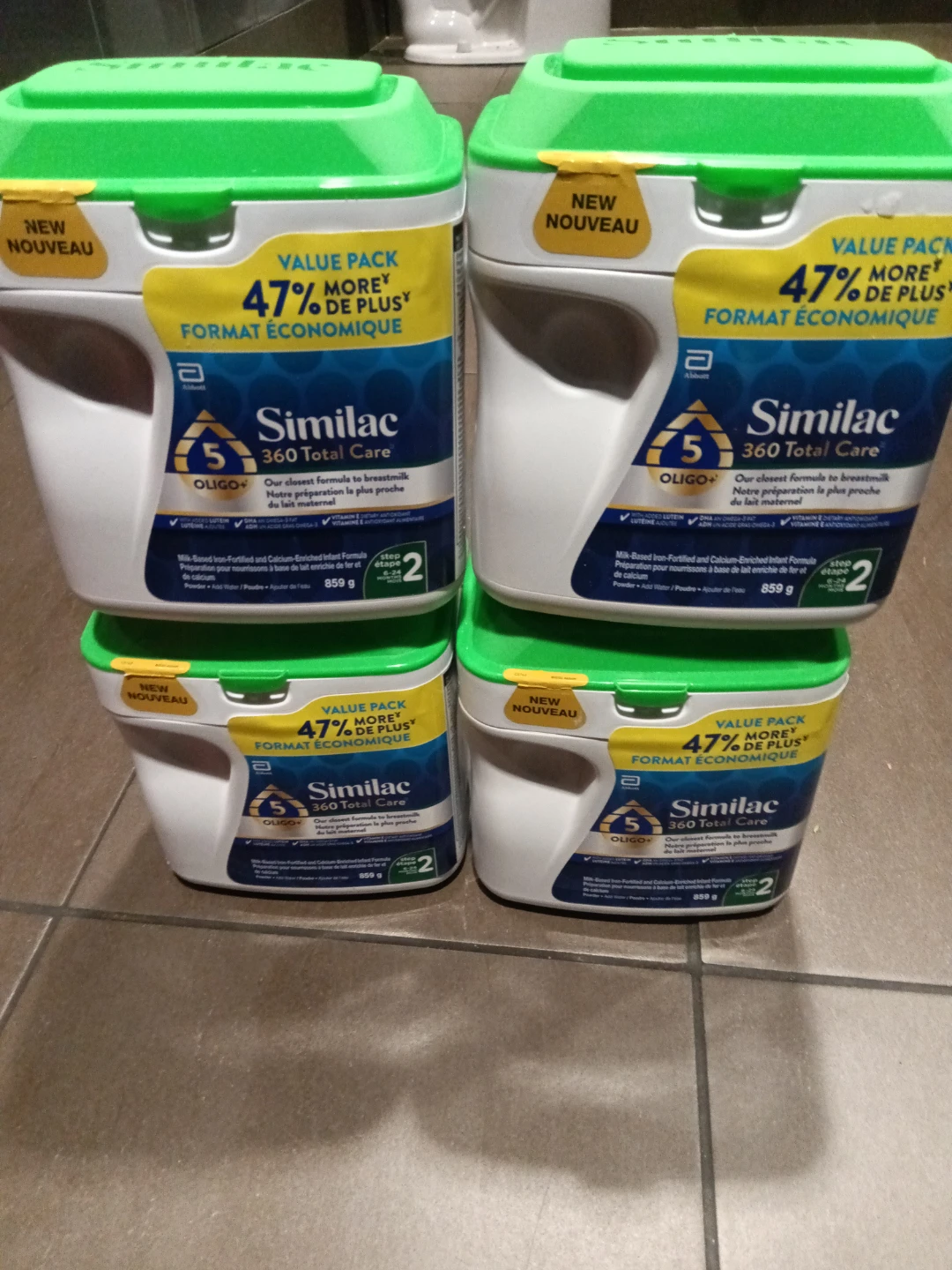 4 Containers of Similac 360 Total Care Step 2 Formula