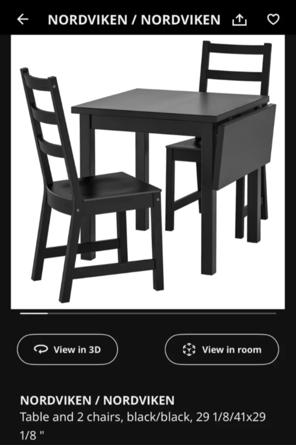 IKEA NORDVIKEN Gateleg Table and 2 Chairs - photo 3