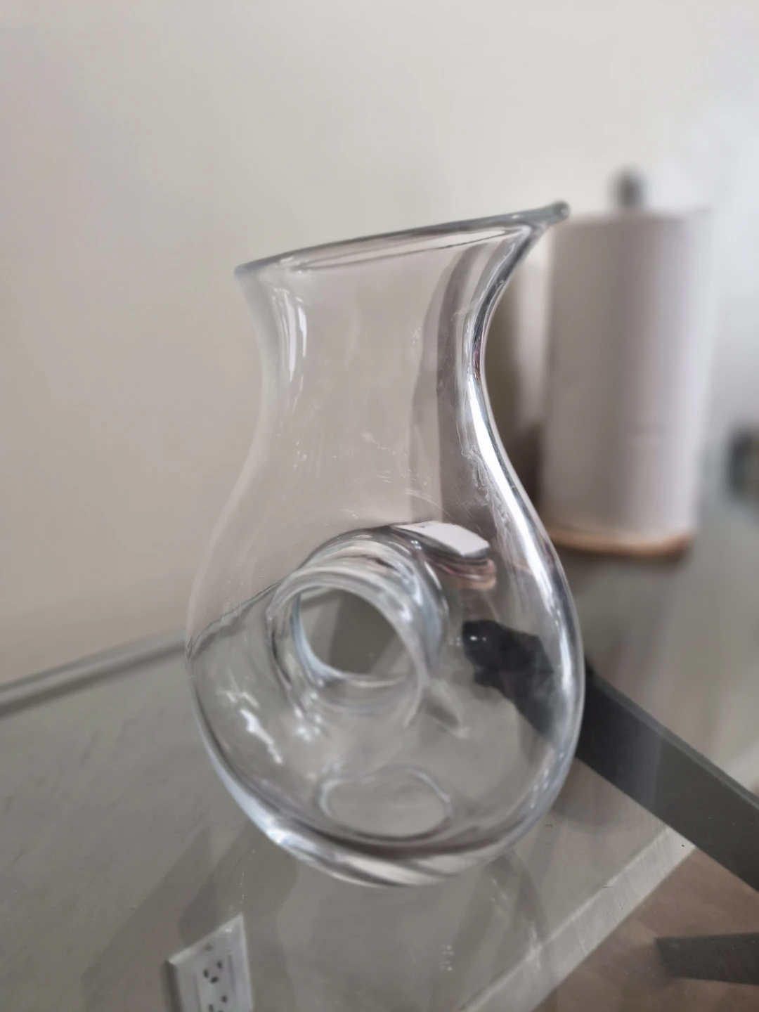 Clear Glass Donut Vase