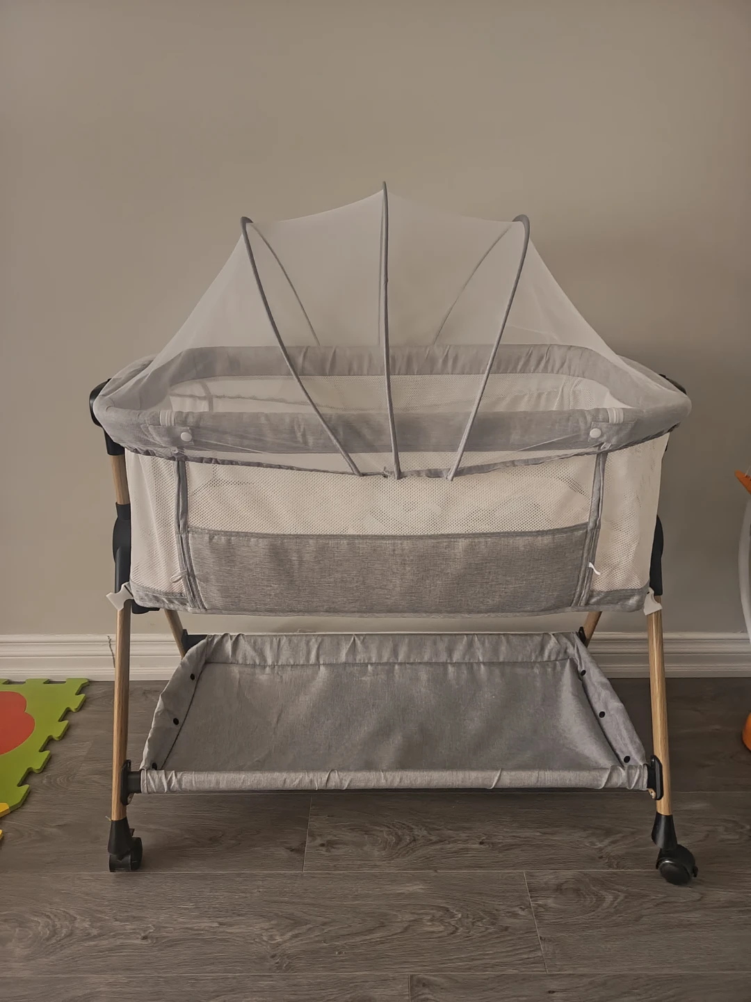 Baby Bassinet and bedside in Grey