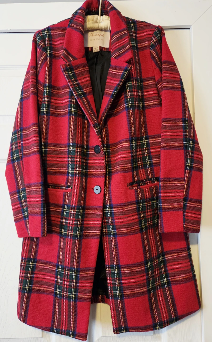 Red Wool Plaid Coat - photo 2