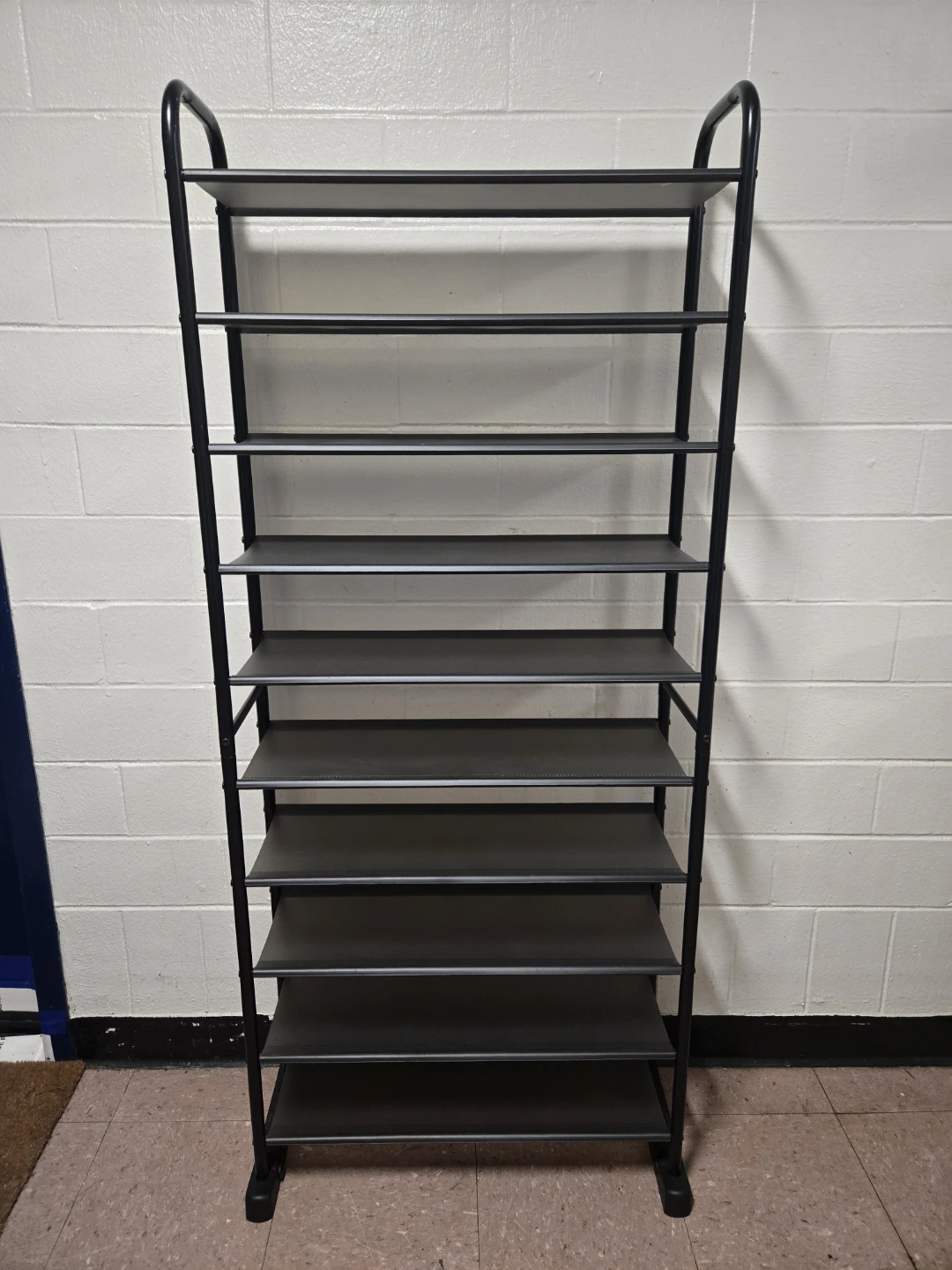 10-Tier Metal Shoe Rack Tower - Black ($25 Cash Only)