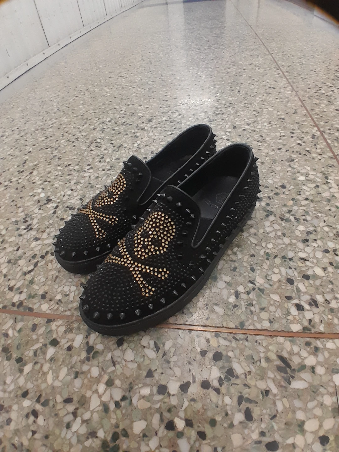 Black Skull Studded  Original Phillips Penni Men's Size 8.5 - photo 3