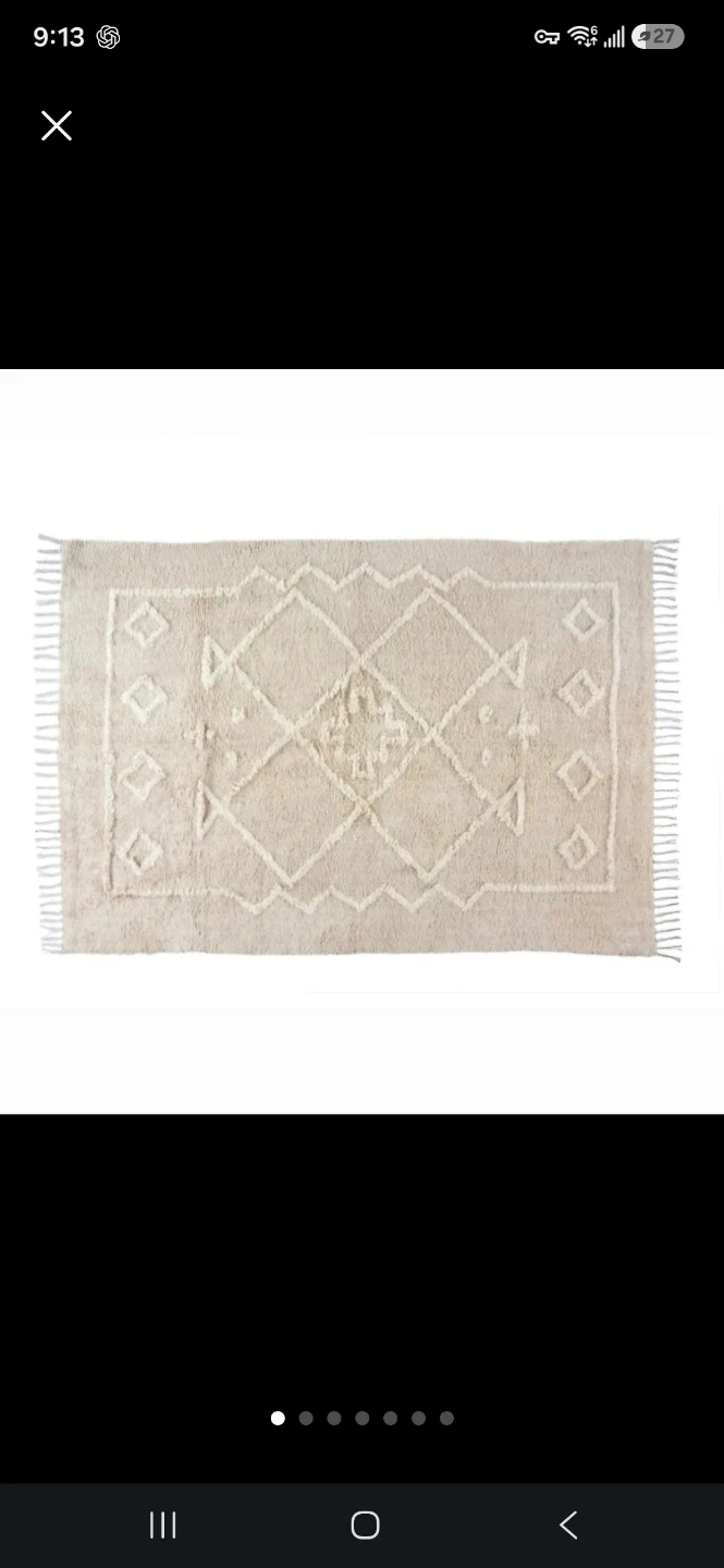 NEW Indaba 5' x 7' Handmade Cotton Area Rug | Boho Moroccan