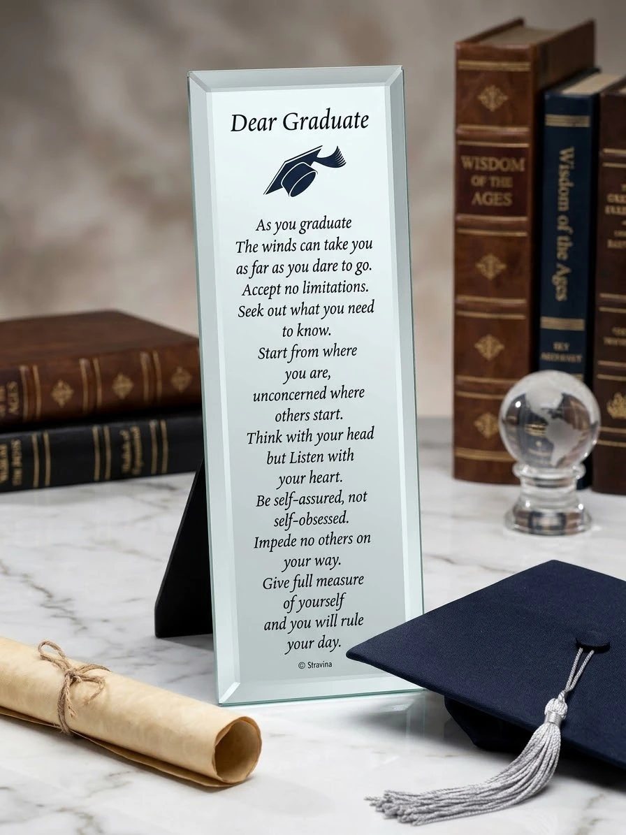 Stravina Dear Graduate Glass Plaque