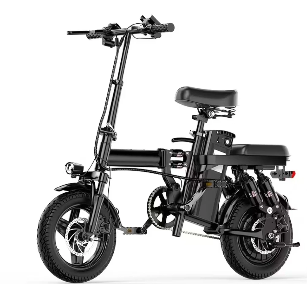Black Folding Electric Bike