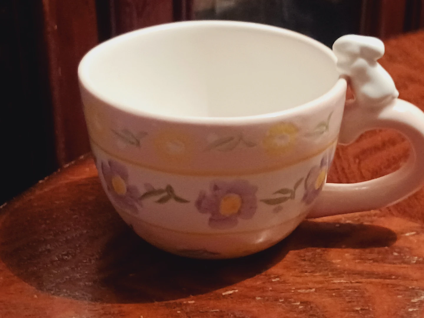 Cute Floral Ceramic Mug with Bunny Handle - photo 4
