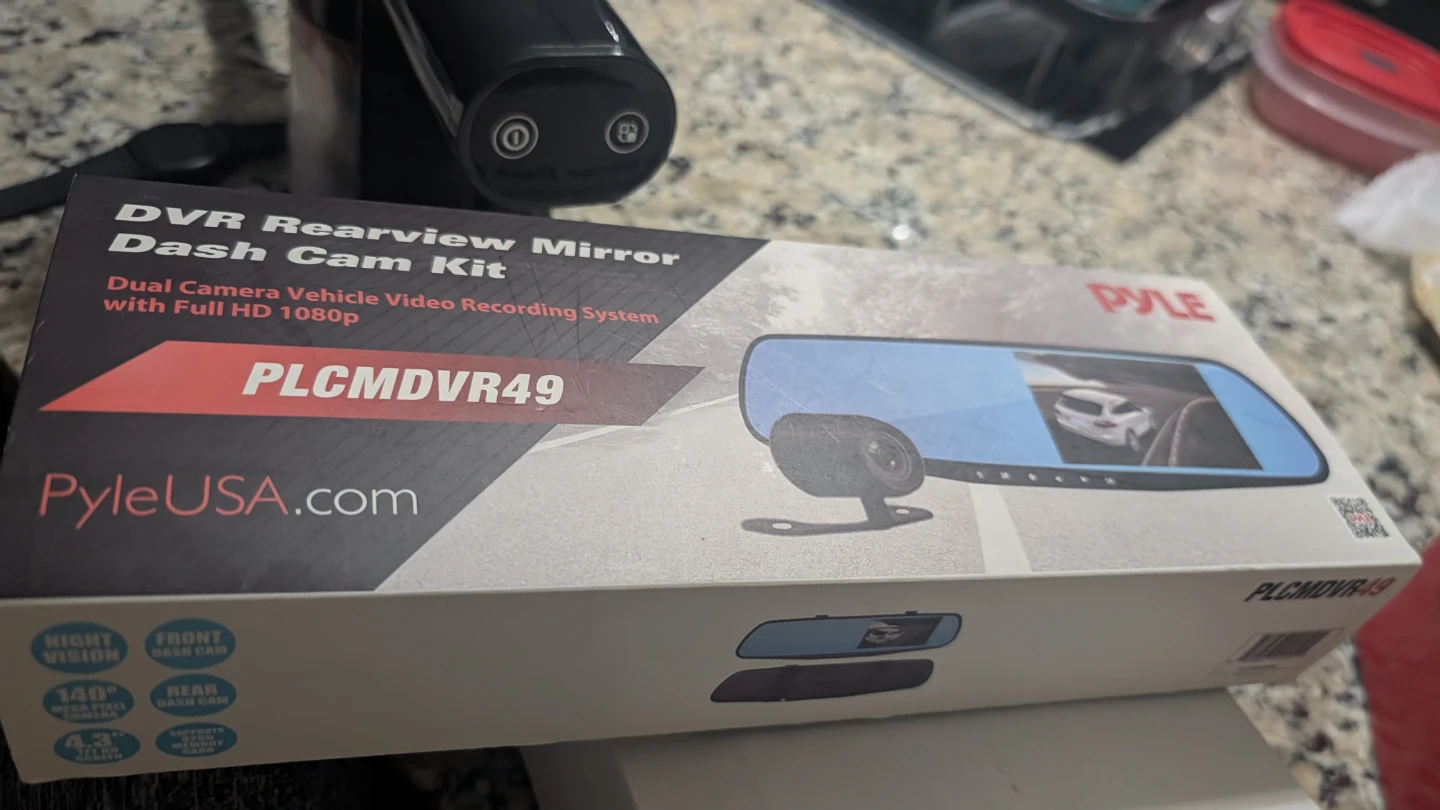 Pyle DVR Rearview Mirror Dash Cam Kit PLCMDVR49