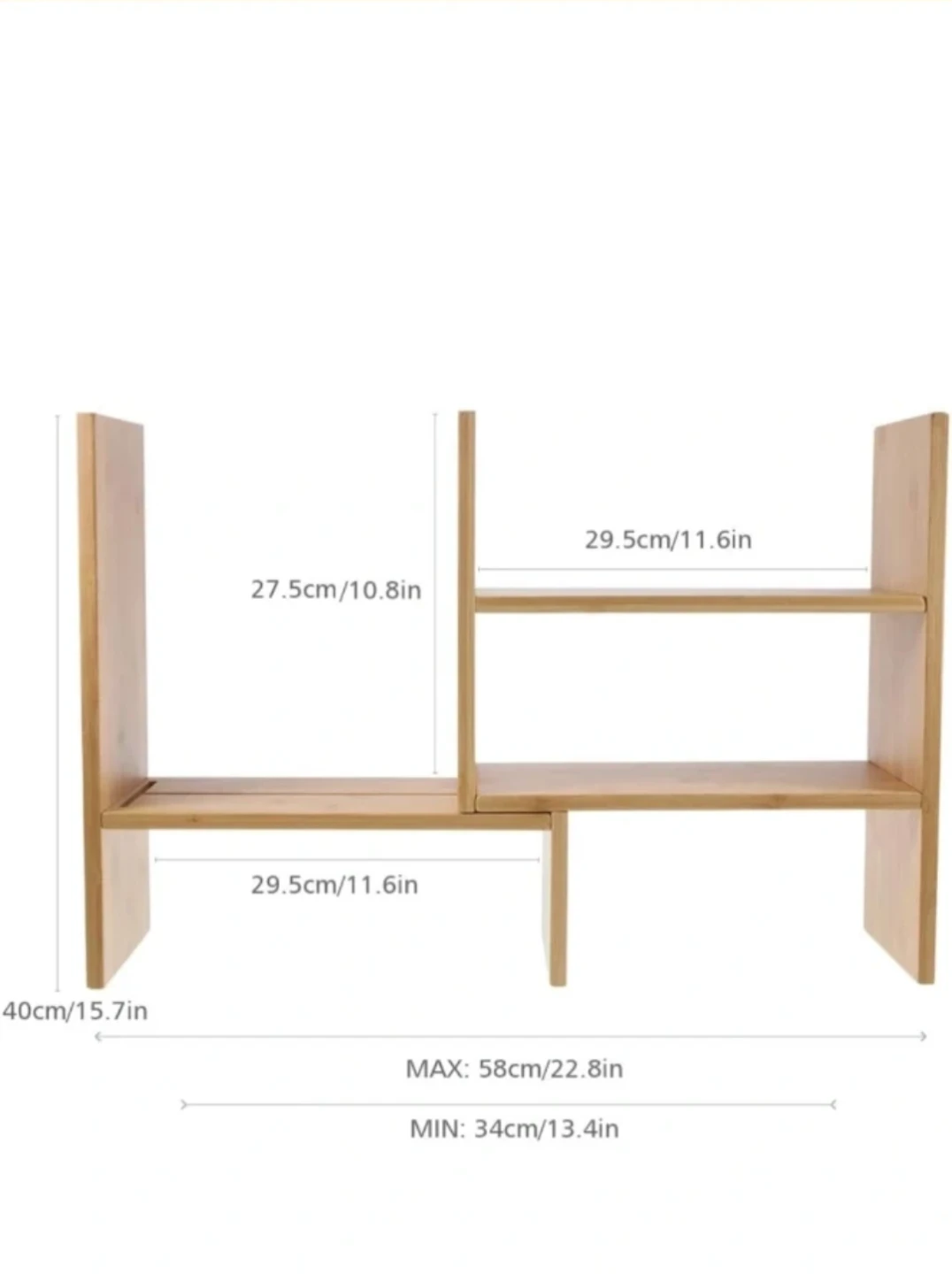 Adjustable Bamboo storage shelf - photo 2