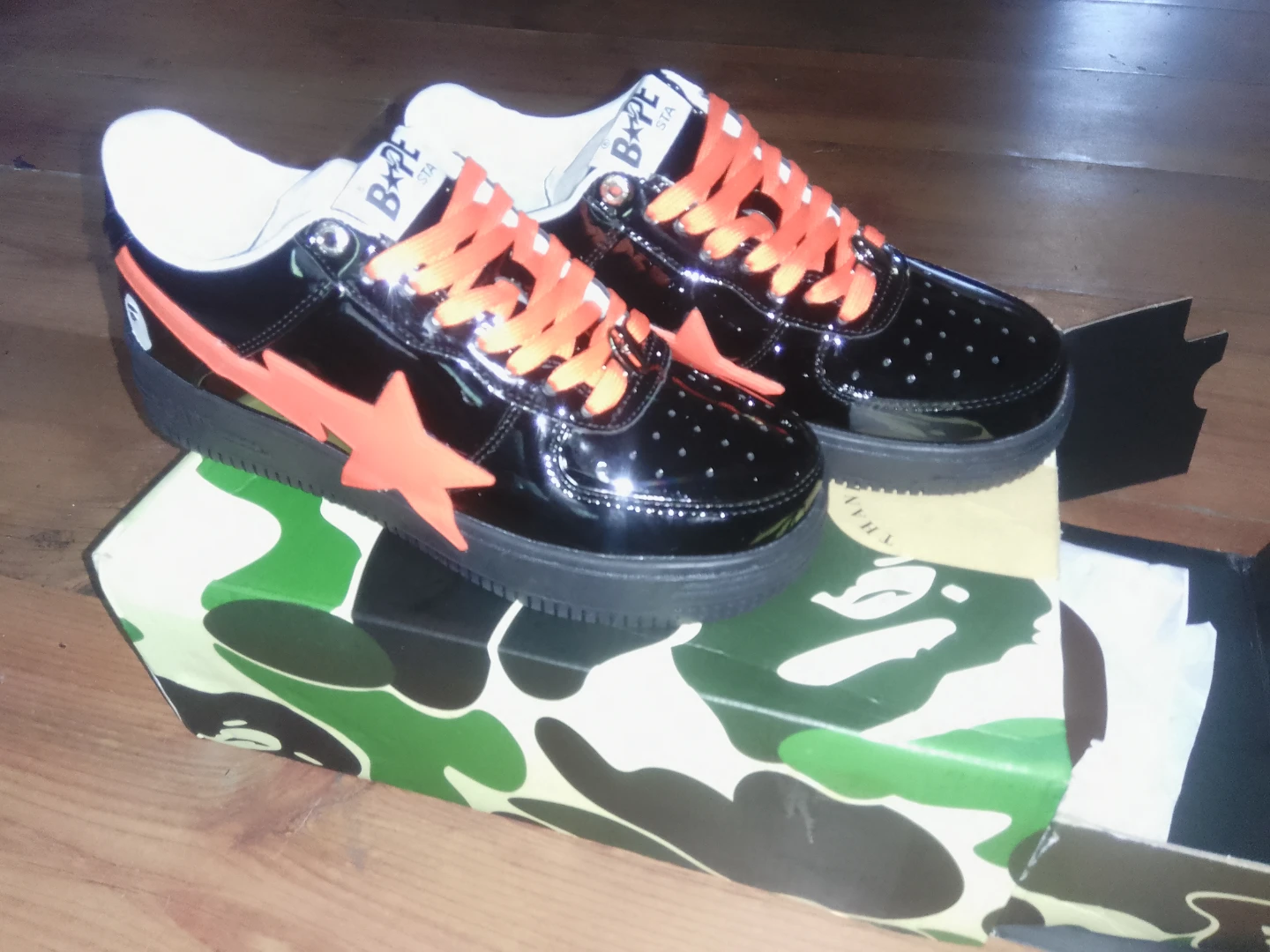 BAPE Bapesta OS M2 'Black Orange' Sneakers