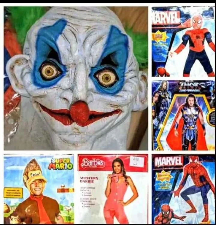Assorted Halloween Costumes and Masks