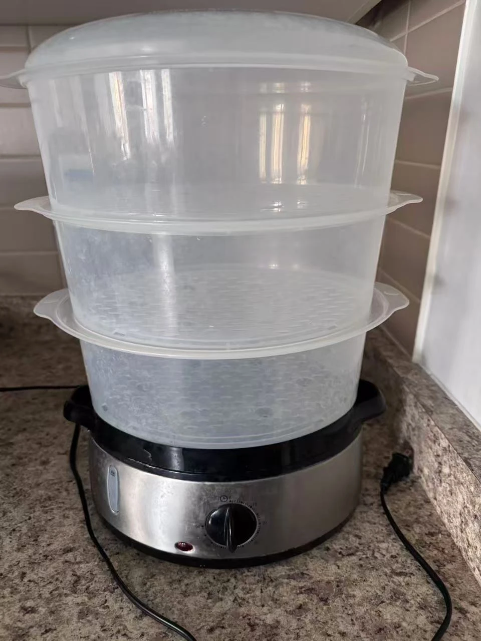 FOHERE Food Steamer, 9.5 Quart 3-Tier Stackable Baskets