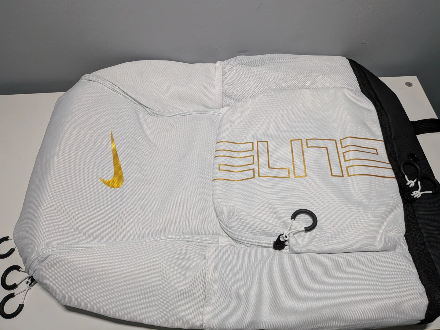 Nike Elite Backpack White and Gold - photo 2