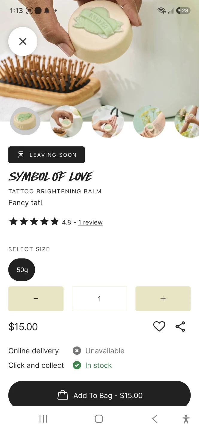 Lush Symbol of Love Tattoo Brightening Balm