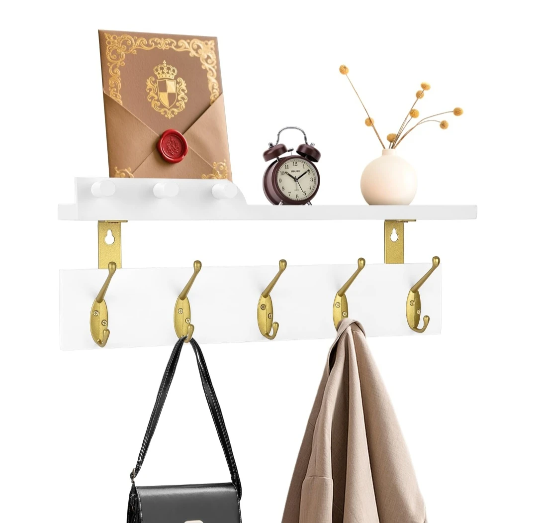 Wall Mounted Coat Rack with Shelf 🏈