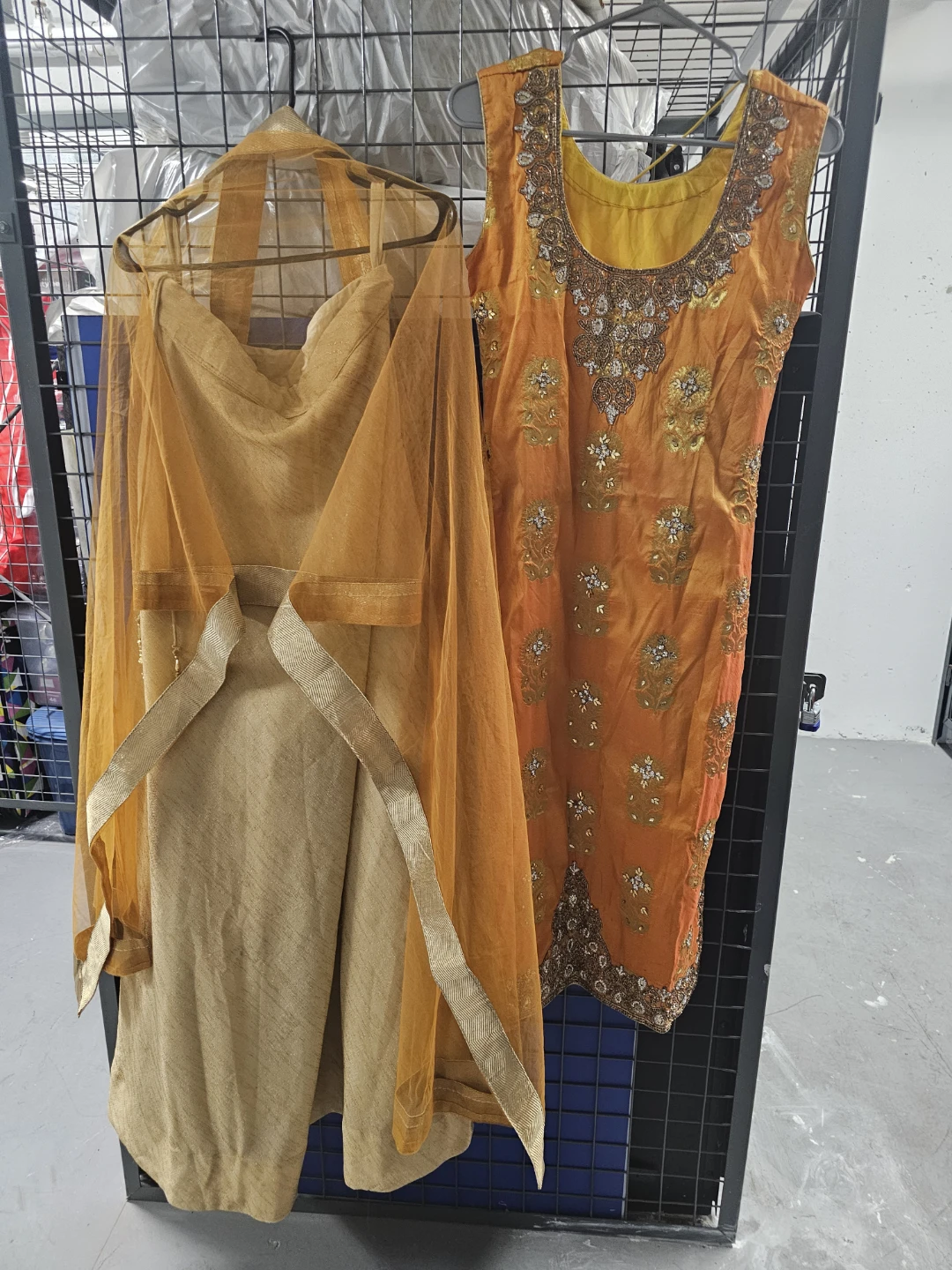 Orange and Gold Traditional Indian Ensemble