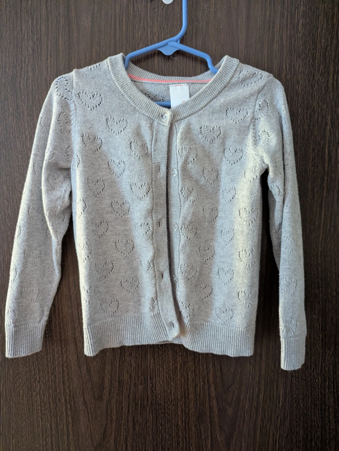 Cat & Jack Sparkly Grey Heart Cardigan Size 3T