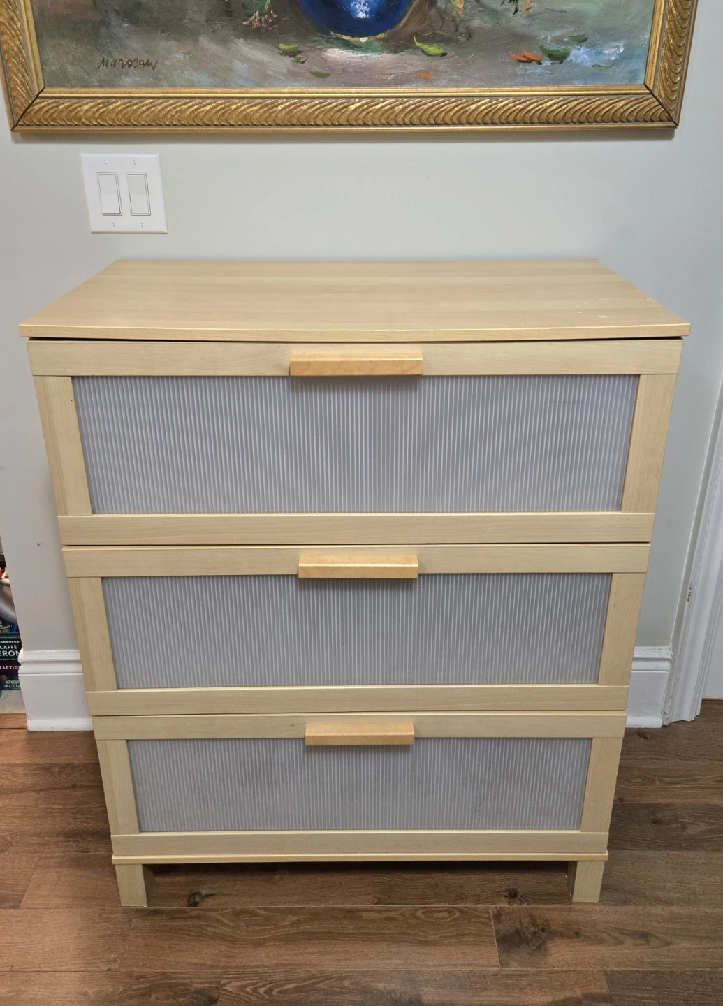 IKEA 3-Drawer Dresser with Frosted Panels - photo 2