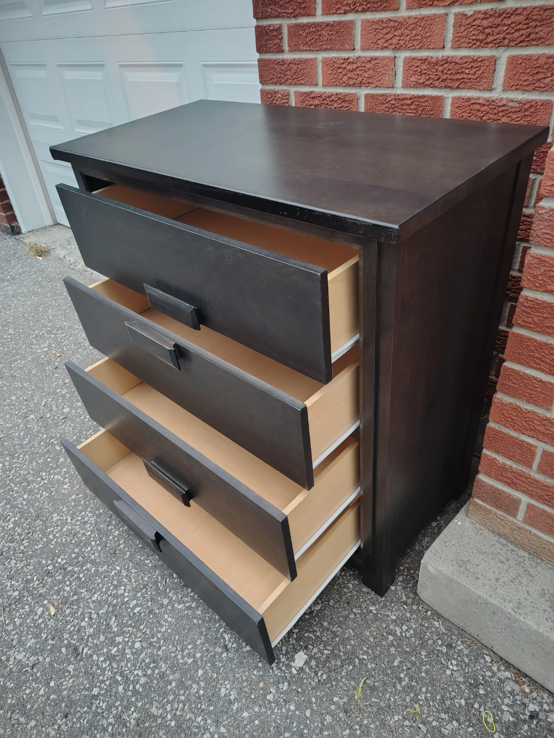Dark Brown 4-Drawer Wooden Dresser - photo 2